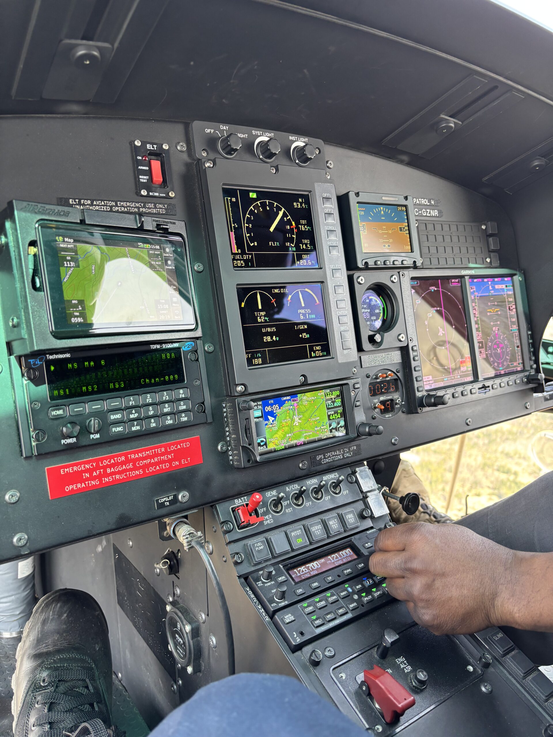 Avionics and mission control panel
