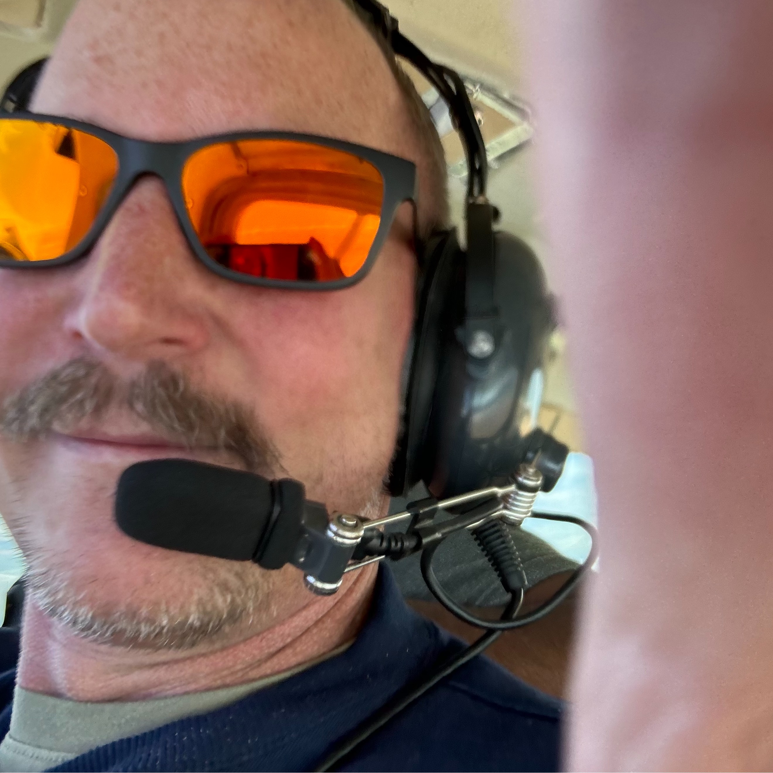 Operator wearing headset during a mission