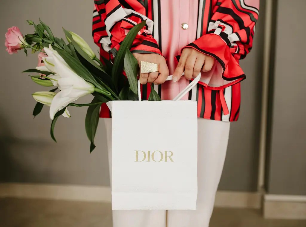 sac dior porté par des mains de femme