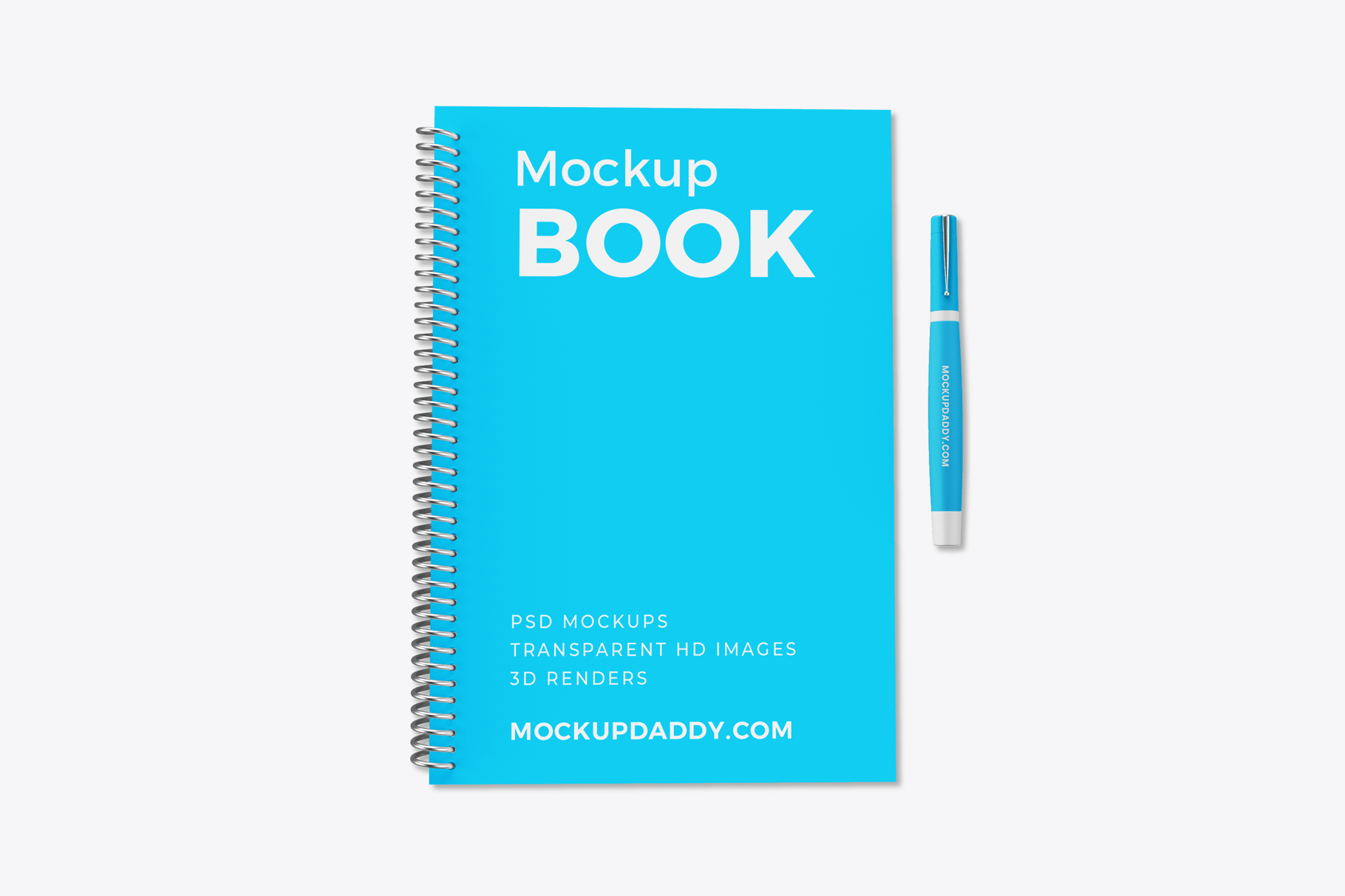 For private & comercial purpose . A4 Silver Spiral Notebook Mockup Mockup Daddy