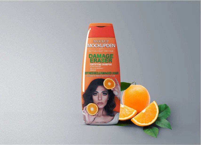 Free hand holding organic shampoo bottle mockup psd. Free Clean Background Shampoo Bottle Mockup Psd Template