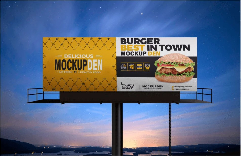 Bring your designs to life with branding, web, mobile, and print mockups in various styles. Free Giant Roadside Billboard Mockup Psd Template Mockupden