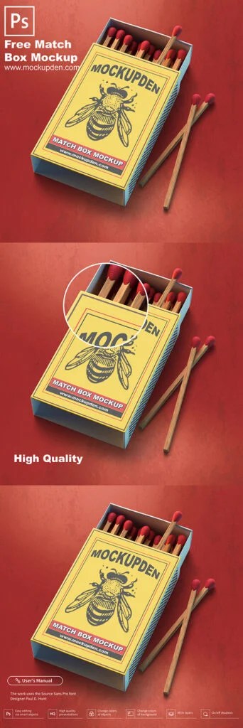 Country living editors select each product featured. Authentic Free Match Box Mockup Psd Template Mockup Den