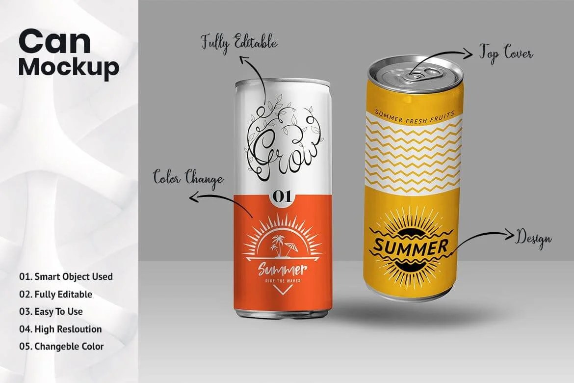 Vector mockup, blank with copy space. 25 Best Free Aluminium Can Mockup Psd Templates