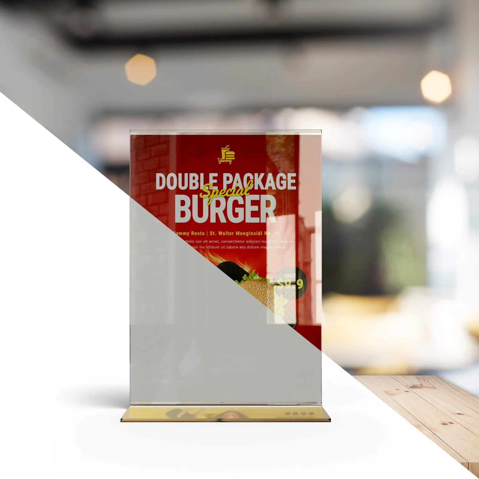 Download standee display mockup free psd. Free Table Standee Mockup Psd Template Mockup Den
