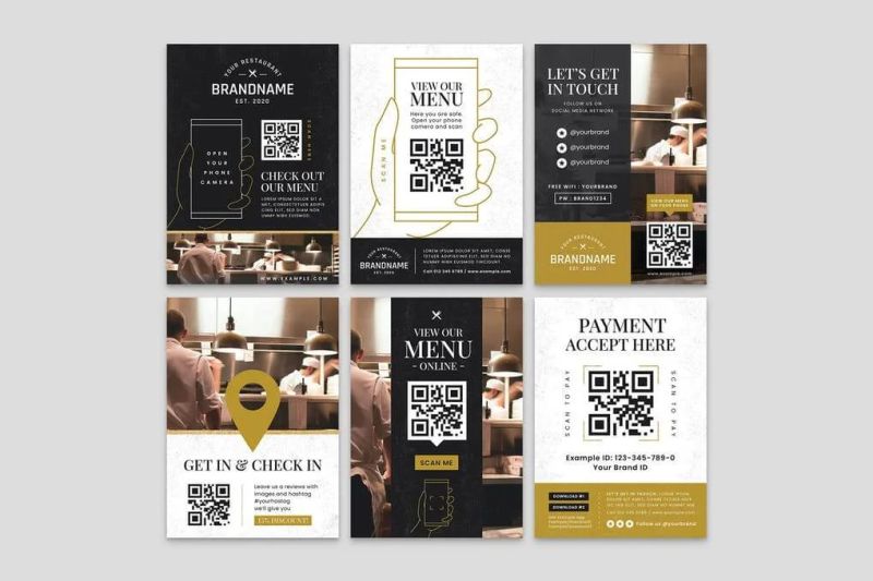 Menu With Qr Code Mockup Stock Template Adobe Stock - Sunset Illustrations - Creative Desktop Collection