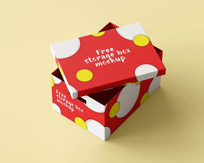 This is a high detailed package box suitable for toys and electronics . Free Storage Box Mockup Mockups Design