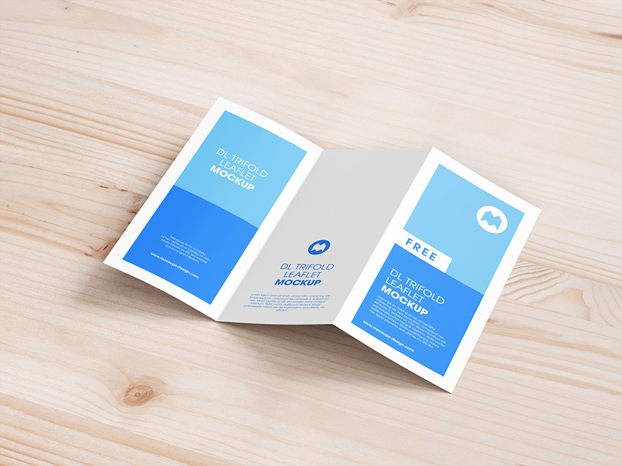 22 trifold brochure or invitation mockup. Free Trifold Dl Leaflet Mockup Mockups Design