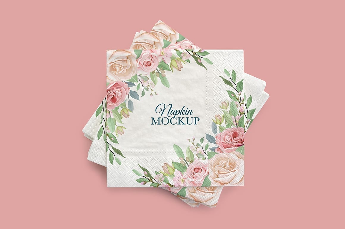 This free mockup for photoshop features a sports towel with glossy paper label. Paper Napkins Mockup Mockupslib