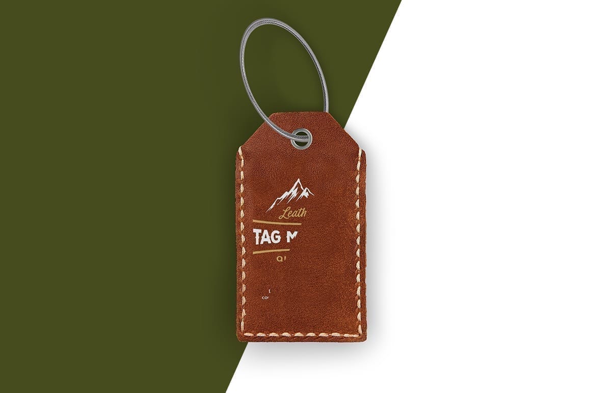 Luggage tag mockups to showcase your work. Leather Label Tag Mockup Mockupslib