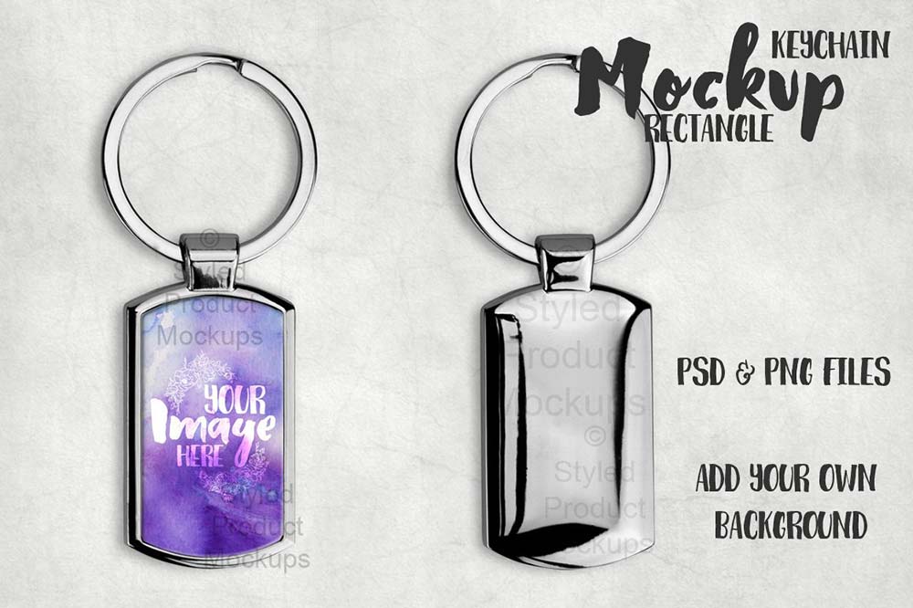 Dye sublimation rectangle 4106 keychain mockup template | add your own . 15 Lovely Keychain Mockup Psd Templates Mockuptree
