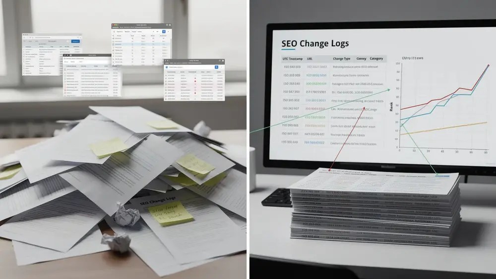 Common SEO change log mistakes including vague records and missing validation