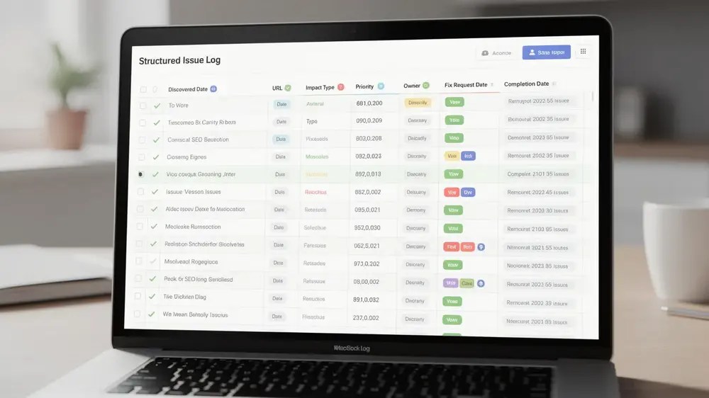 Core Fields Every SEO Issue Log Must Include
