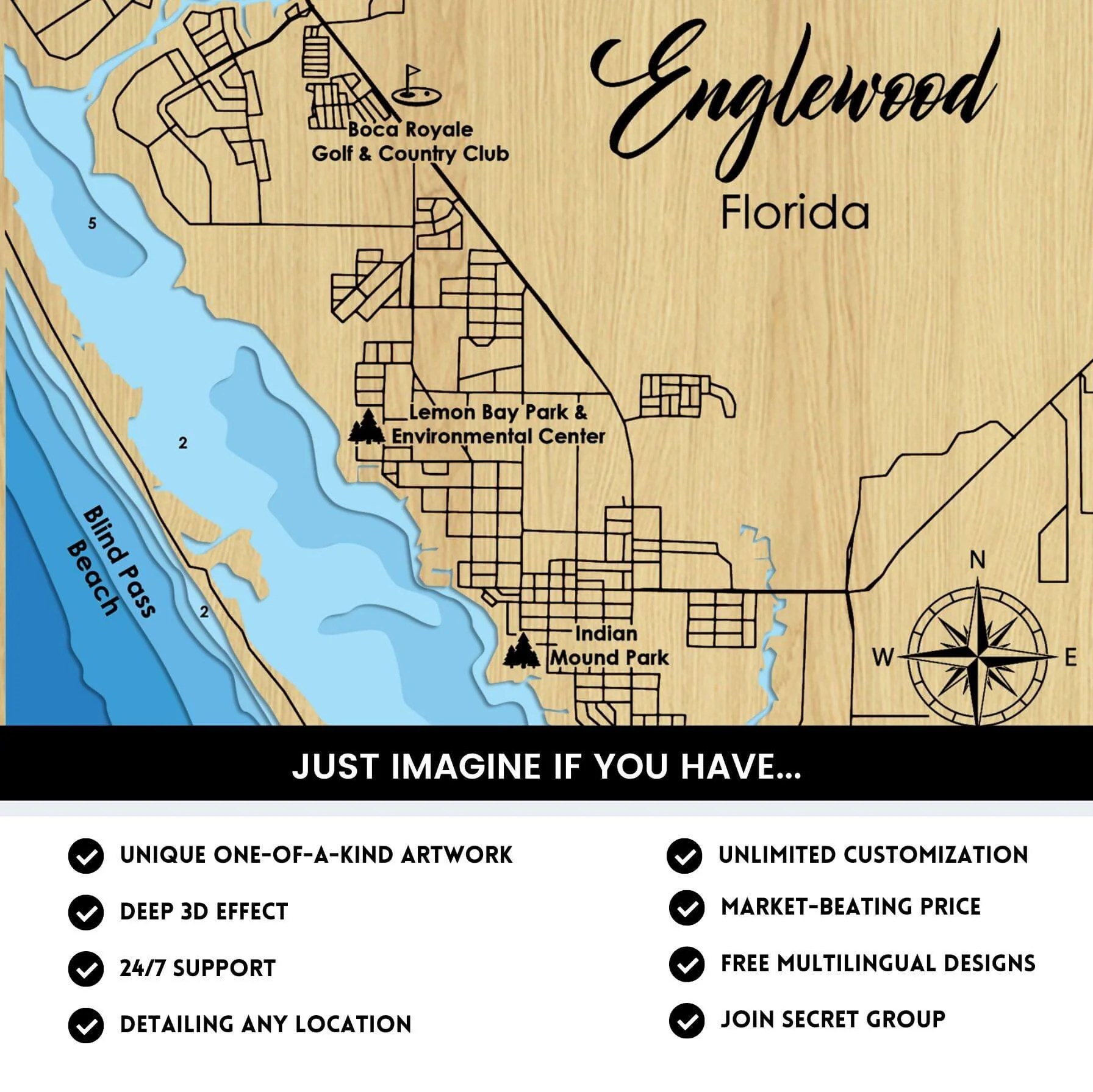 Englewood Florida Laser Map Files 9 Layers Svg Ai Dxf Pdf Moc Englewood 8 