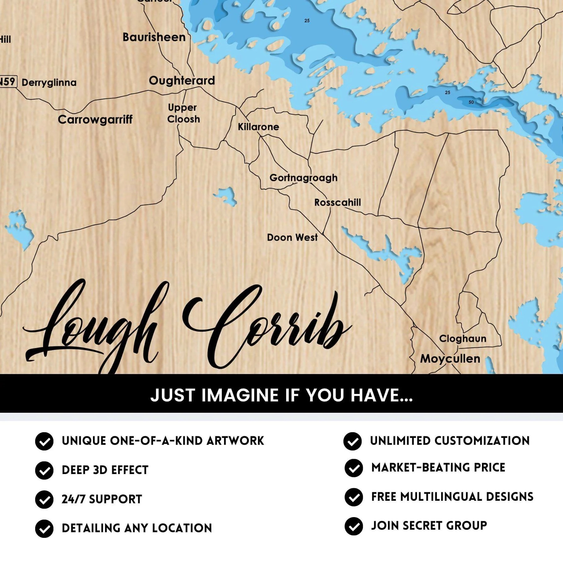Lough Corrib Ireland Laser Map Files Layers Svg Ai Dxf Pdf Moc Loughcorrib.