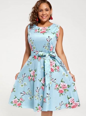 vestido plus size rodado