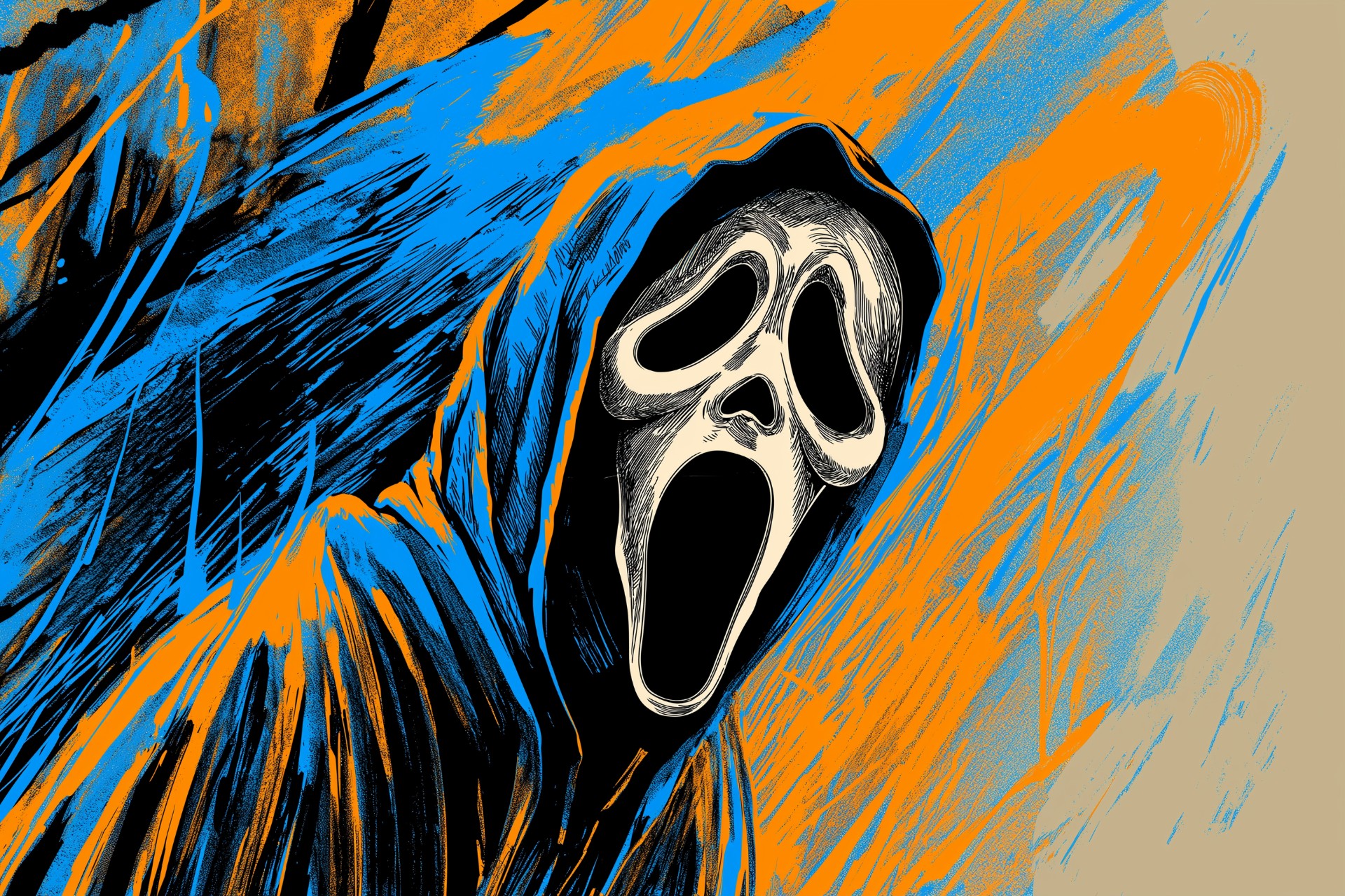 Ghostface horror drawing