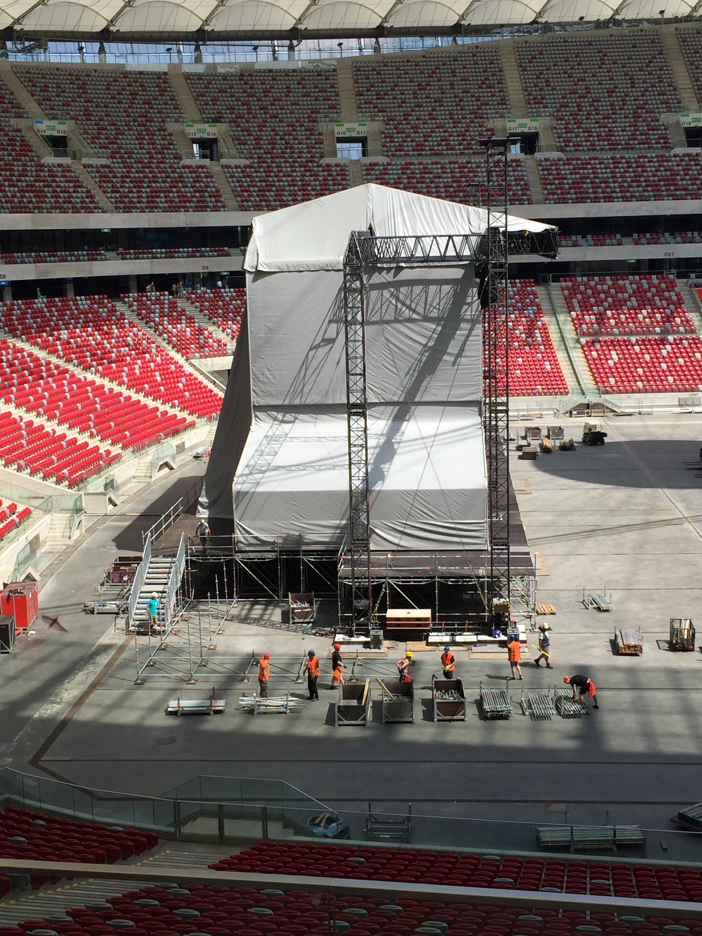 PGE Narodowy budowa sceny na koncert depeche MODE 2017.07.19
