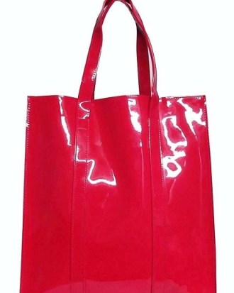 Twelve NYC -Patent Tote Bag - Fuchsia (Red)
