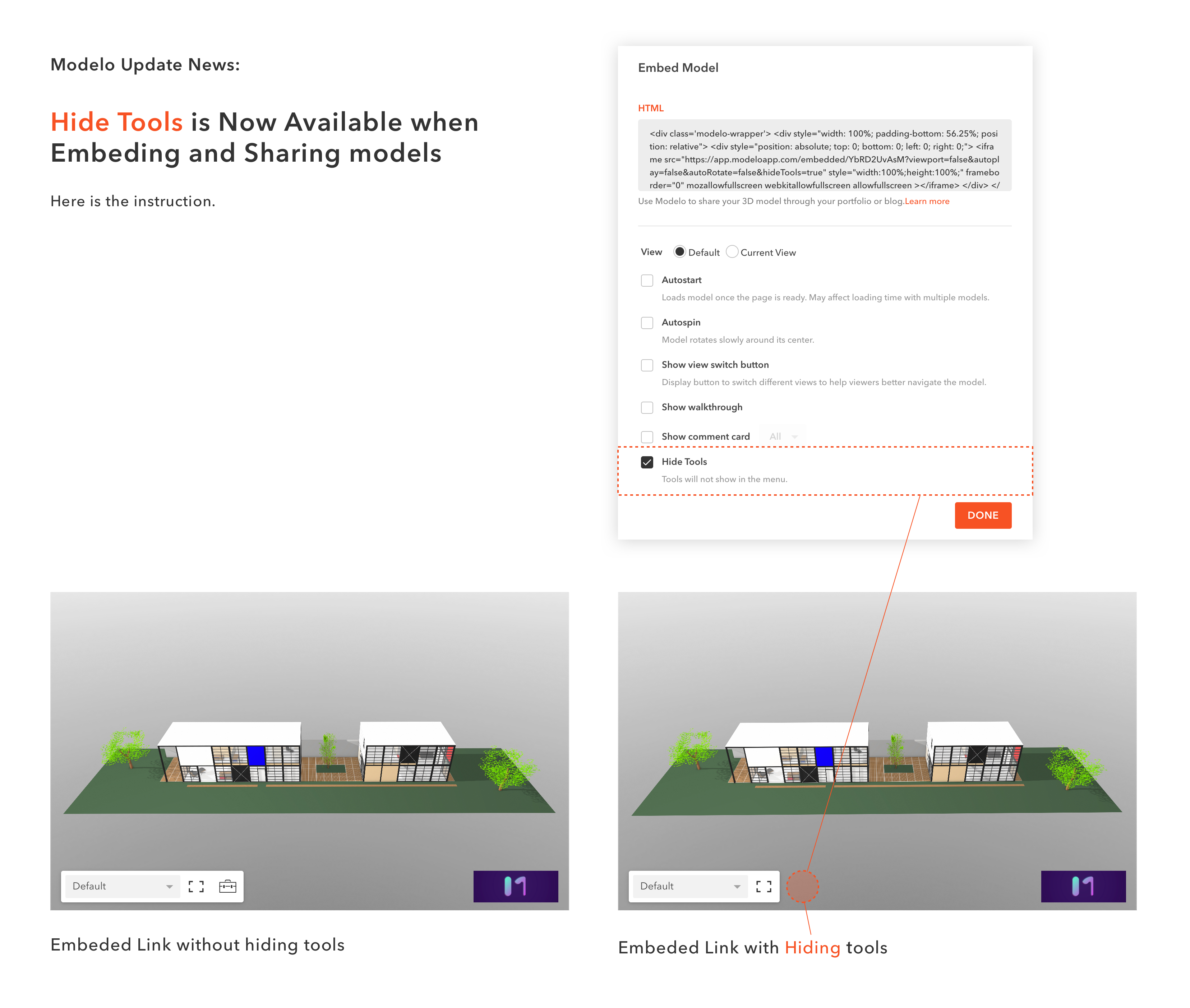 Embedding 3D models with/without tools. Learn