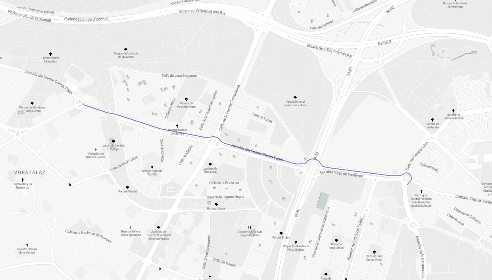 Conexión ciclista Vicálvaro-Moratalaz por Camino Viejo de Vicálvaro y Avenida del Doctor García Tapia