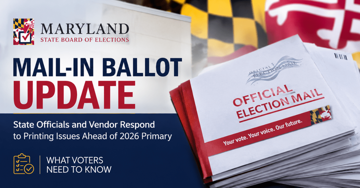 Maryland Officials, Ballot Vendor Respond After Mail-In Ballot Printing Issues Reported