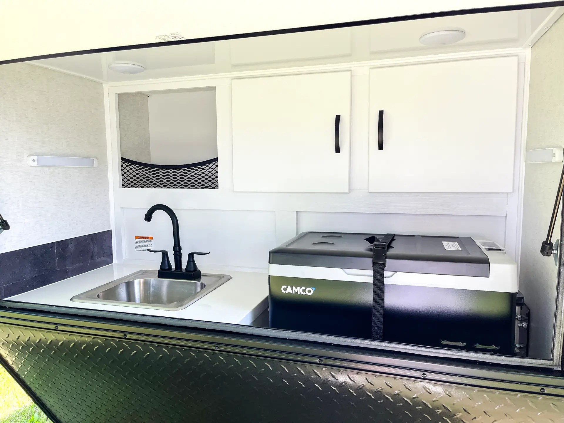 Modern Buggy outdoor galley kitchen lifestyle shot