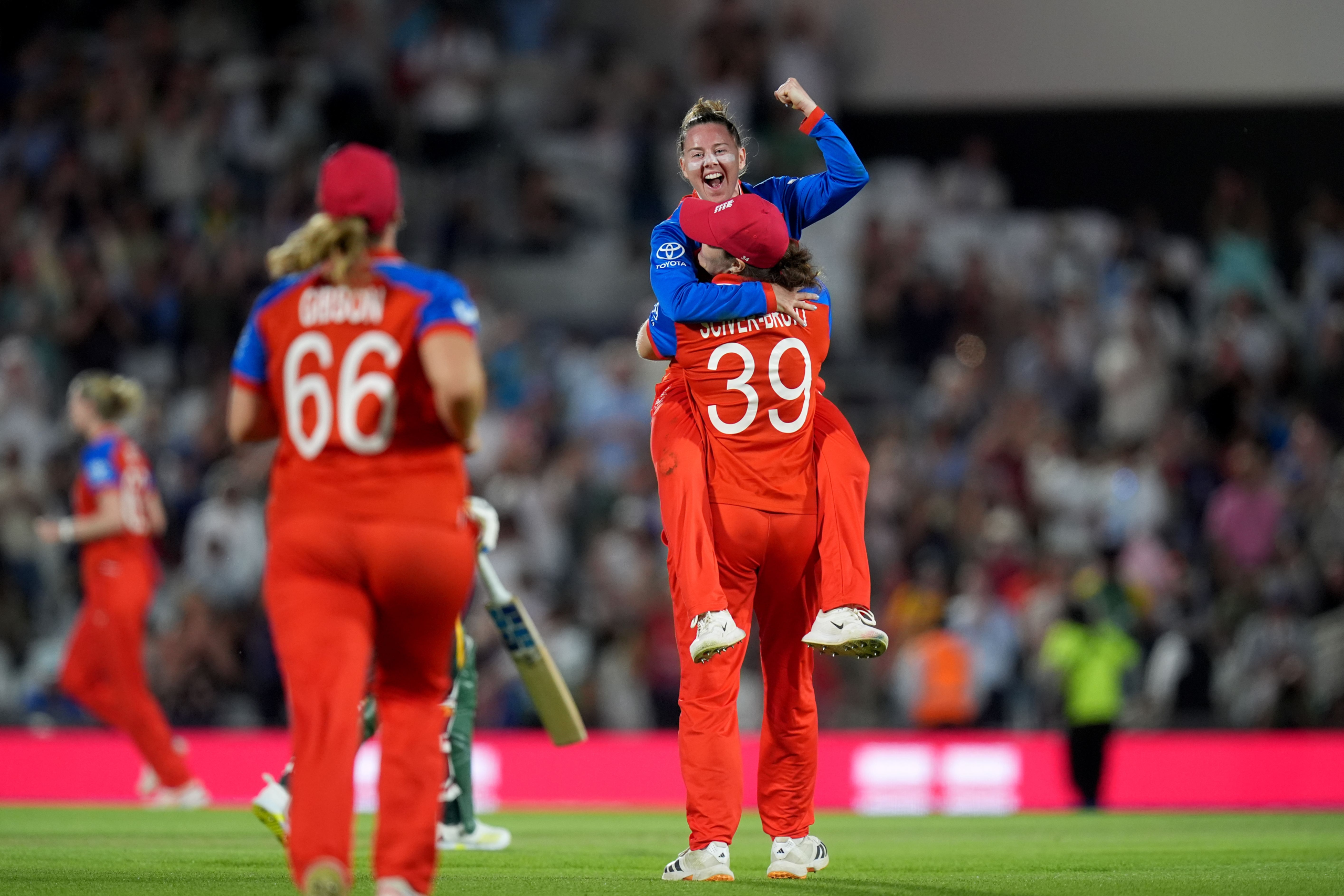 England Women crush South Africa by 40 runs at The Oval to book their spot against bitter rivals Australia in the T20 World Cup final.