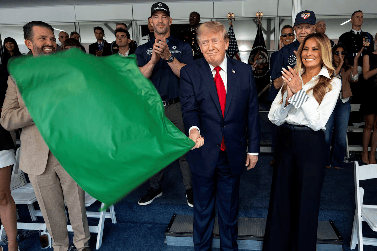 President Donald Trump waved the green flag to start the historic Freedom 250 Grand Prix IndyCar race through downtown Washington streets.