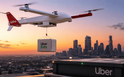 Uber Eats Teams Up with Zipline to Deliver Food Using Flying Drones
