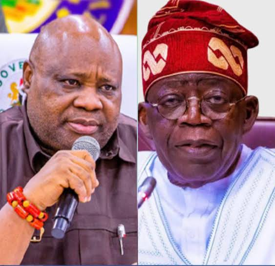 Osun Governor Ademola Adeleke dances with President Bola Tinubu and backs his 2027 second-term bid during the APC Campaign Council inauguration.