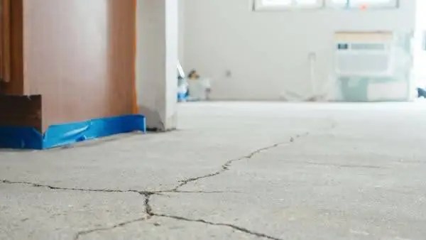 Cracked concrete before repair