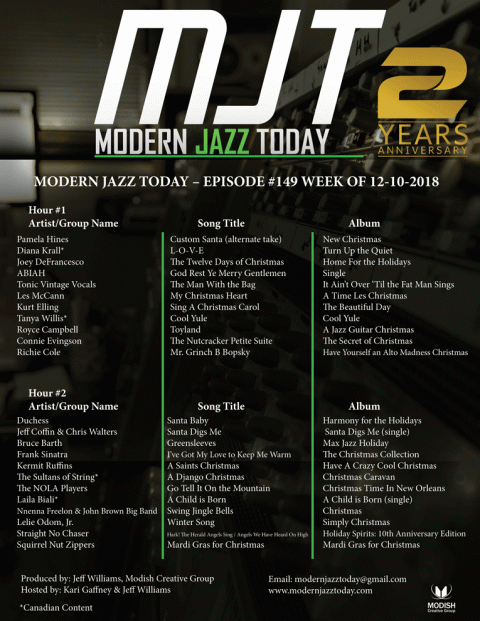 MODERN JAZZ TODAY – EPISODE #149 WEEK OF 12-10-18 1 mjt-playlist-episode_149