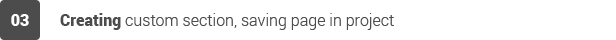 Creating custom section, saving page in project