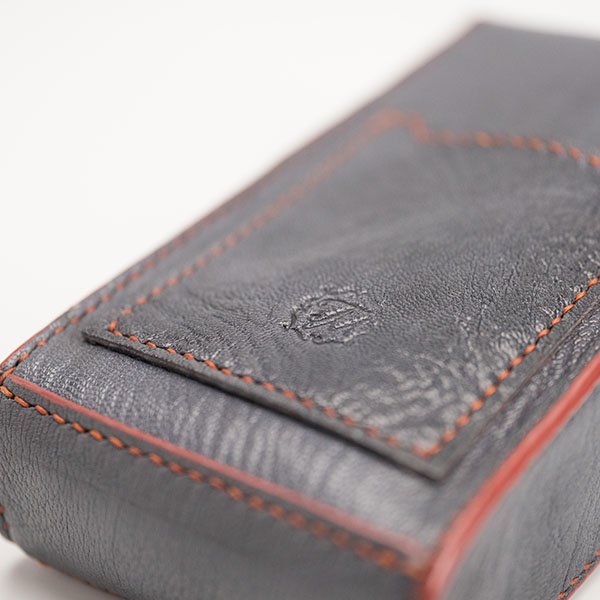 Goat leather smartphone pouch – Blue Grey – ModeTM