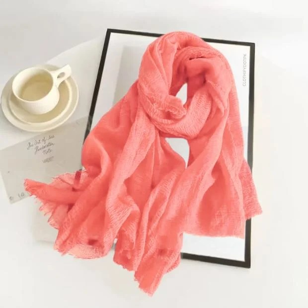 Crimps Hijab - Deep Apricot