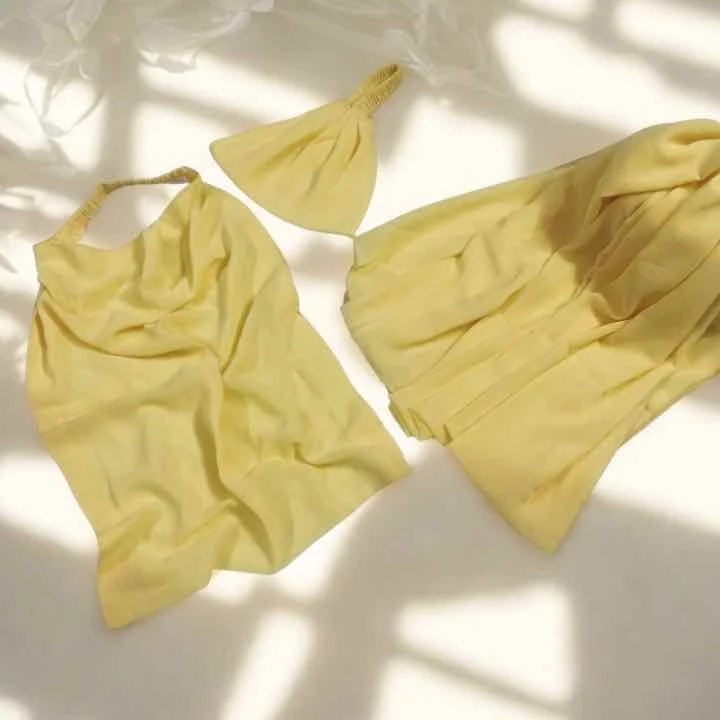 Hijab & Niqab Set (3PCS) - Citrus Yellow