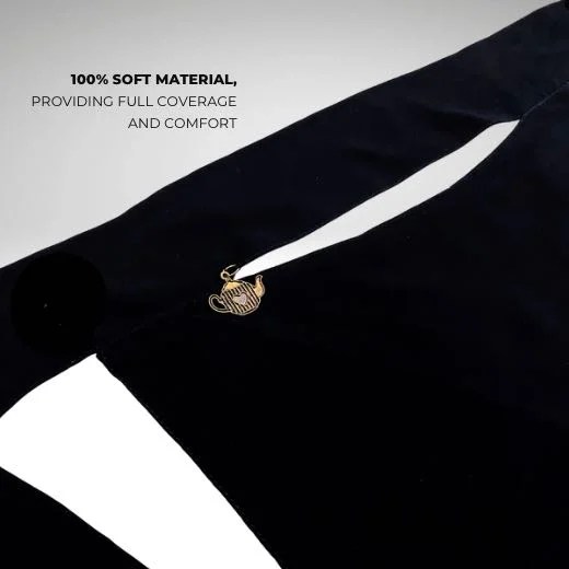 A luxury Imported Saudi niqab laid flat, displaying its elegant shape, color, and fine stitching. Modify.pk