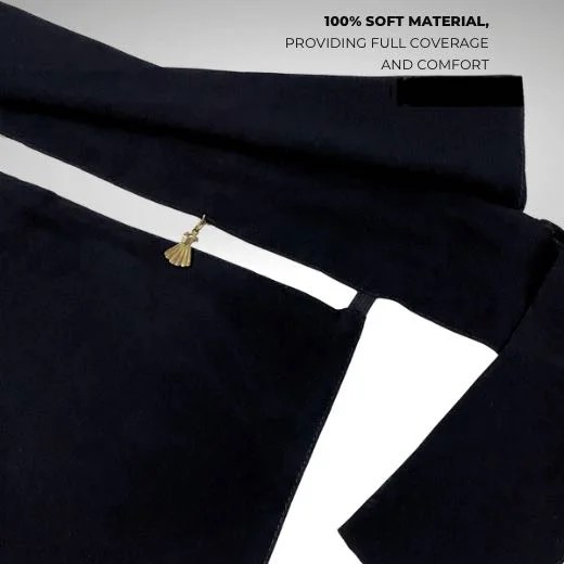 A luxury Imported Saudi niqab laid flat, displaying its elegant shape, color, and fine stitching. Modify.pk