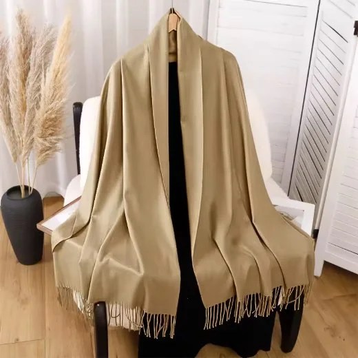 Premium cashmere hijab showing its plush, warm texture. Modify.pk