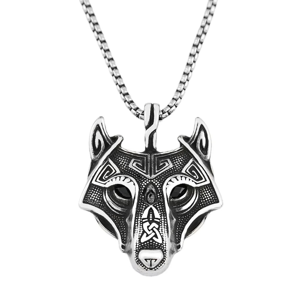 Viking Wolf amulet pendant PE132 Nordic myth Fenrir Wolf Necklace fashion men's jewelry necklace