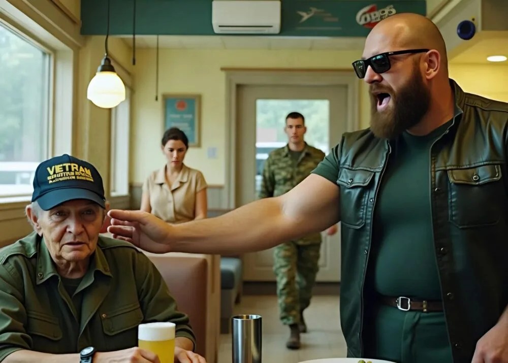 A biker slapped an 81-year-old veteran in a diner — no one could have imagined what would happen in the minutes that followed...