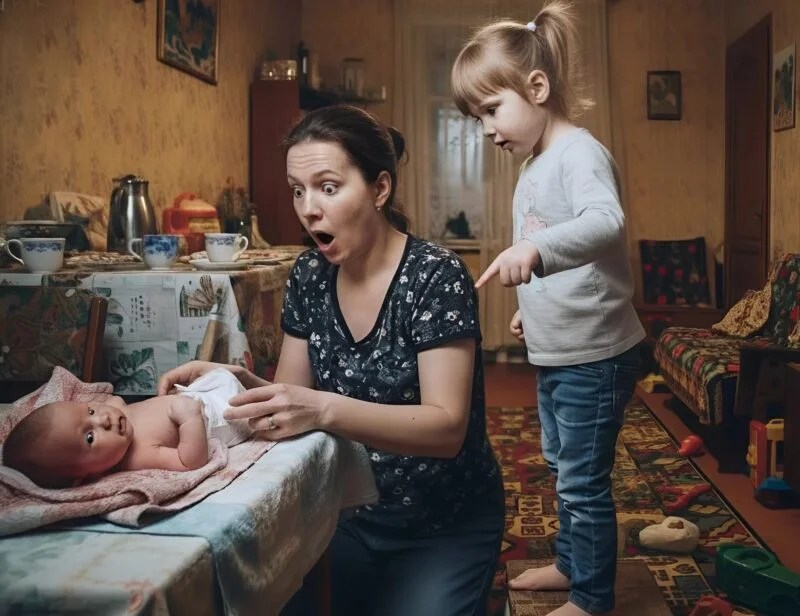 My six-year-old daughter and I were changing the diaper of my sister’s newborn baby when my daughter pointed at her little cousin and said, “Mom, what’s that?”