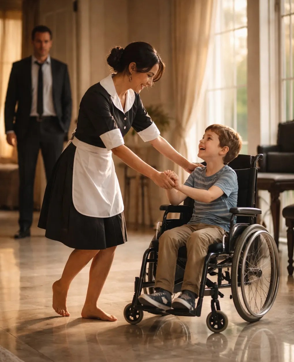 A Billionaire Came Home Early—And Froze When He Saw the Maid Dancing with His Son in a