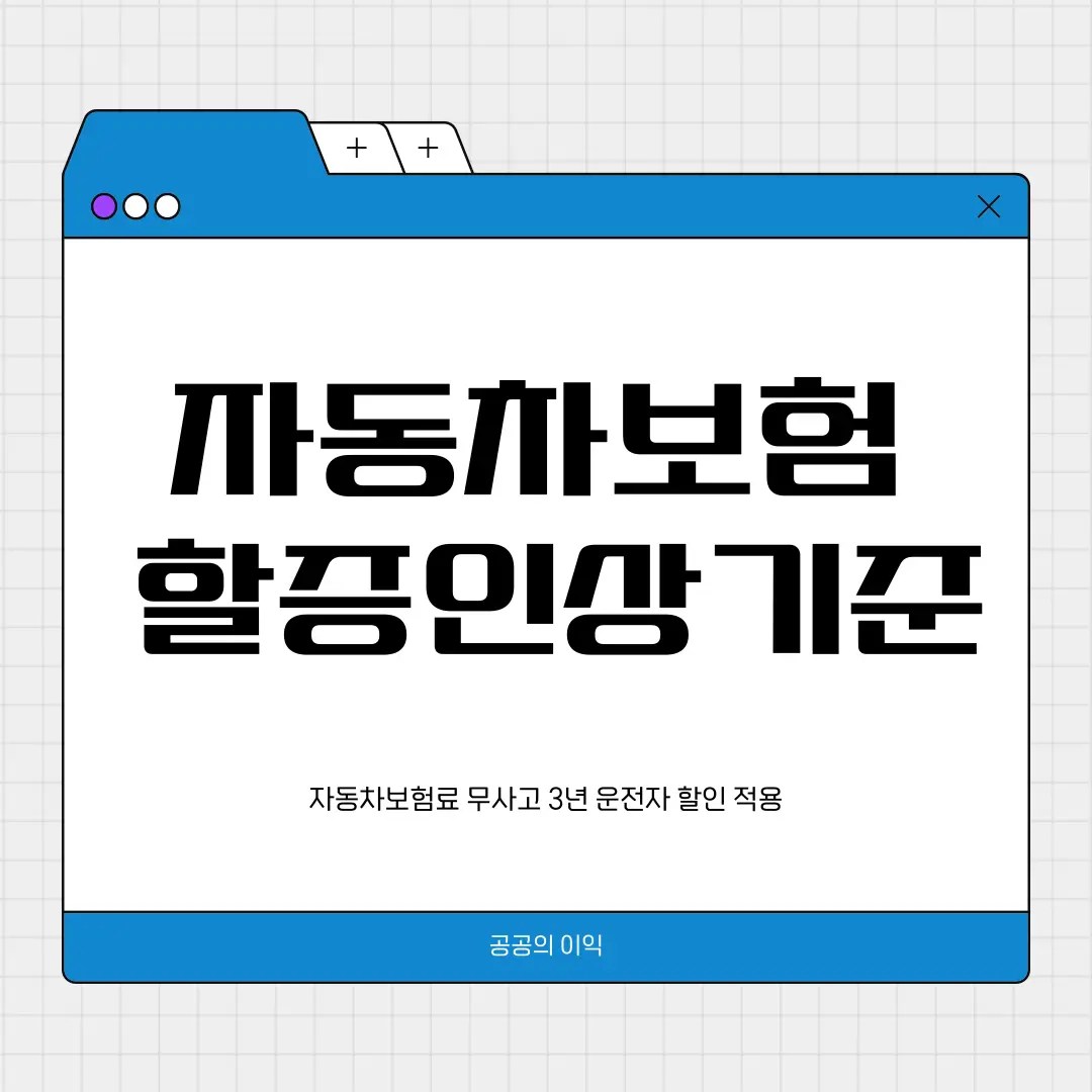 자동차보험 할증 인상 기준. 자동차보험료 무사고 3년 운전자 할인 적용