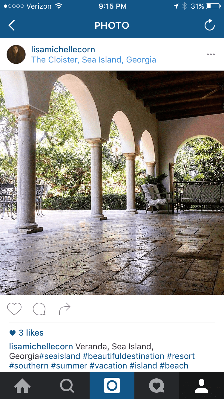The veranda outside the Cloister