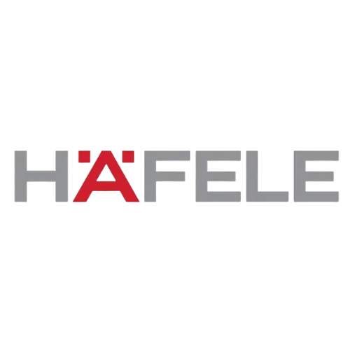 Hafele hardware logo — premium German kitchen fittings used in DSI kitchens — trusted strength and smooth Innotech pull-out basket system — smart storage solution for modular kitchens — efficient organization in small Delhi apartments”
