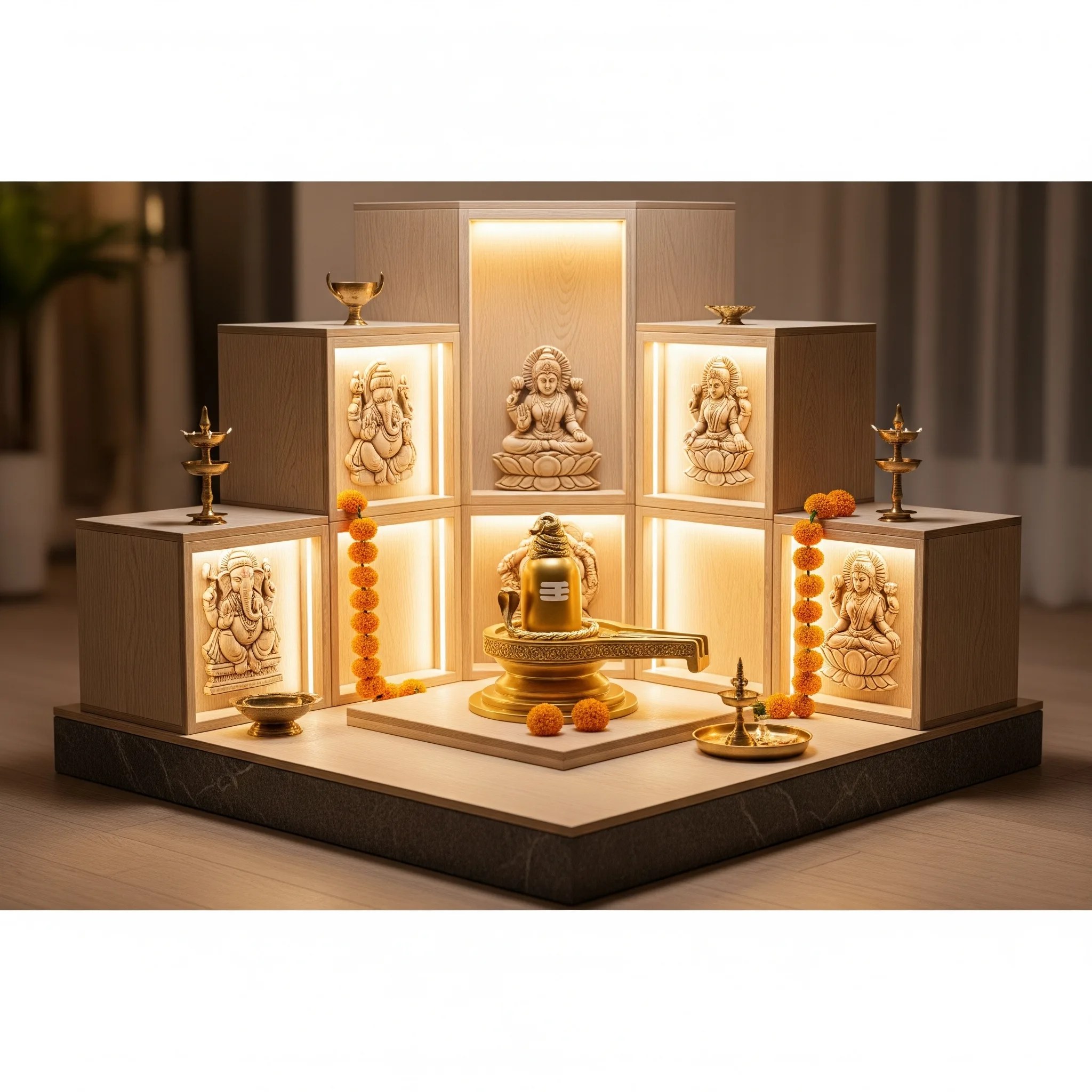Sacred & Stylish: Modern Modular Mandir Designs for Your Delhi Home 🕉️ | 24/7 Customization