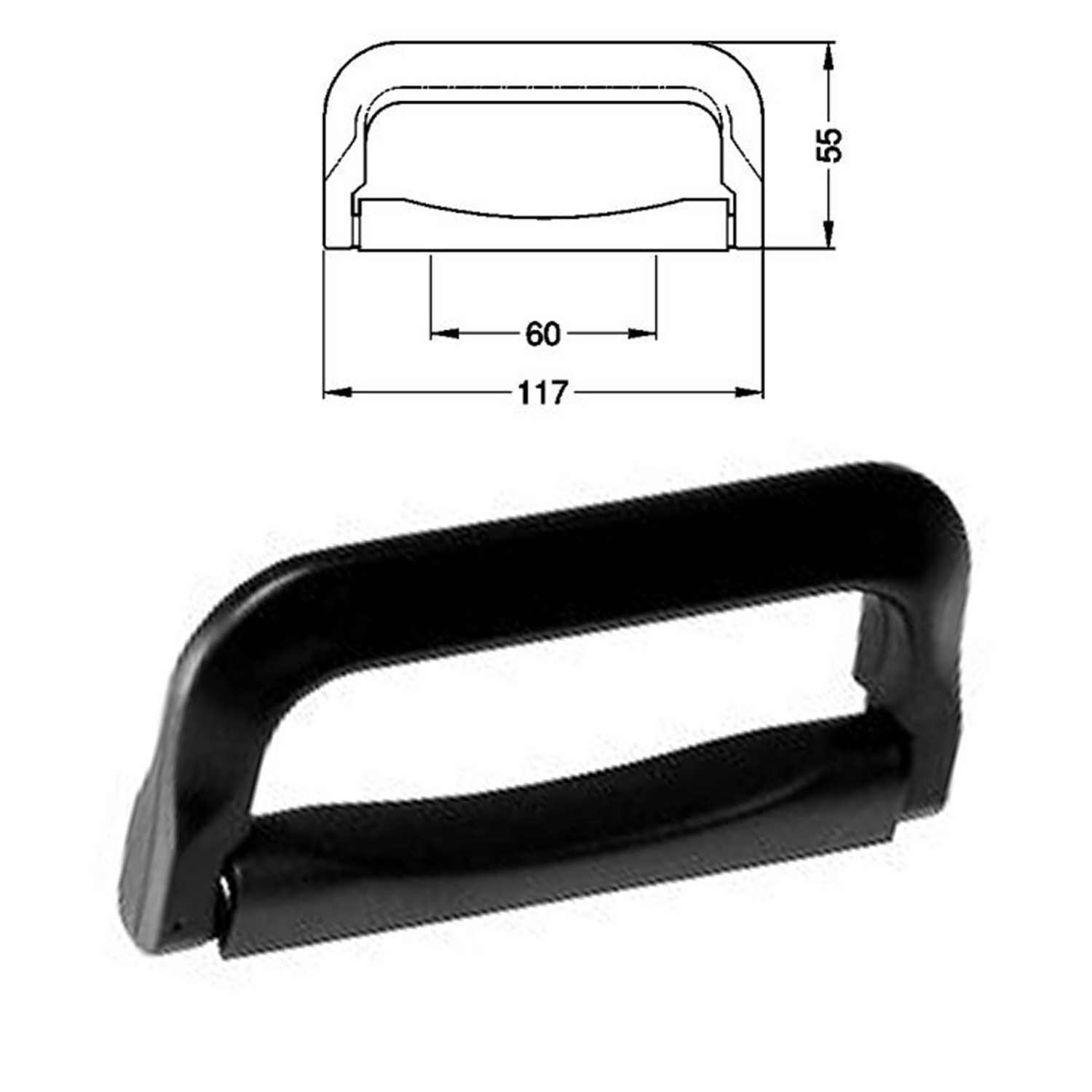 Eurorack Briefcase Handle, 117x55mm, Rectangular ModularSynthLab