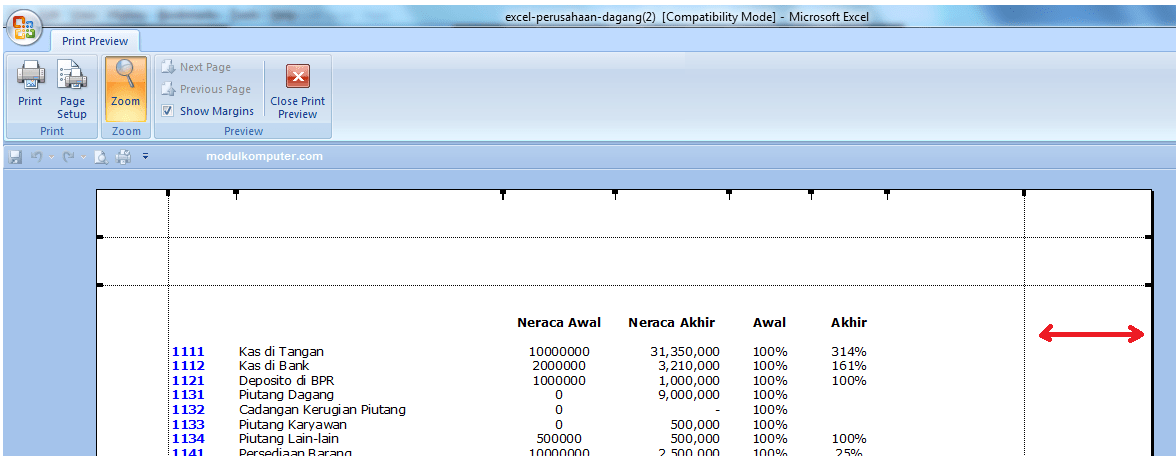 Jika anda mengalami hal tersebut . Cara Mengatur Ukuran Kertas Di Excel Agar Tidak Terpotong Berbagai Ukuran